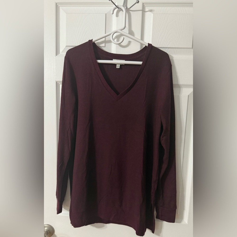 Lucky Brand Deep Red Knit Top